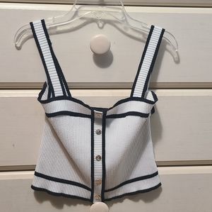 Vintage black and white crop top